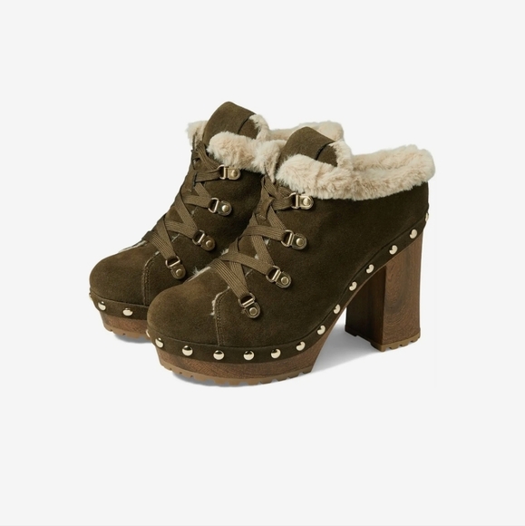 Guess Damery Medium Green  Studded Platform Heels sz 9 - Picture 12 of 12